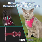 Cat Harness and Leash Set Escape Proof for Kitten Walking, Soft Adjustable Top Handle Vest Harnesses for Cats, Easy Control Breathable Reflective Small Medium Large, Pink, XS