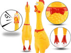 HEALTH & OUTDOORS Rubber Chicken Squeeze Squawking Chicken (2 Pack), 12-Inch Yellow Screaming Chicken Dog Toys, Prank Noise Maker Dog for Silly Novelty Party Favors, Games