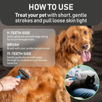 Maxpower Planet Original Pet Grooming Rake - Double-Sided Deshedding Dematting Tool, Undercoat Rake for Dogs & Cats, Extra-Wide Dog Grooming Brush & Deshedder Comb for Long Hair, Reduces Shedding 95%