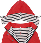 HDE Dog Raincoat Poncho Double Layer Zip Rain Jacket with Removable Hood, Leash Hole for Small to 3XL Dogs and Puppies Red - L