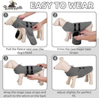 Queenmore Large Dog Sweaters, Soft Fleece Vest Pullover Dog Jacket with Leash Hole, Warm Winter Dogs Clothes Cold Weather Doggy Dachshund Sweater for Large Dogs Cats Boy or Girl (Grey, L)