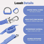 Waterproof Dog Leash with Poop Bag Holder, 5FT/6FT Adjustable Length with 2 Swivel Hooks, Odor-Free & Easy-Clean Dog Lead for Large Medium Small Dogs