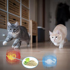 Jecery 5 Pcs Halloween Cat Spring Balls Toys Stretchable Rolling Balls Colorful Playful Coils Interactive Spring Action Toy Caged Rats for Kitten Cat Pet Supplies(Catnip Rats,Multicolor,5 Pcs)