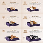 EHEYCIGA Memory Foam Dog Bed Large Sized Dogs, Pet Bed for Large Dog for Crate with Waterproof Liner, Pet Couch Bed Orthopedic with Washable Removable Cover, 35x23x6 Inches, Purple