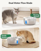 Cat Water Fountain Stainless Steel - 3.2L/108oz Pet Water Fountain for Cats Indoor - Automatic Pet Watering Dispenser (4 Filter)
