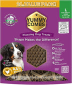Yummy Combs Dog Dental Treats – Vet VOHC Approved – Delicious Chicken Protein – Removes Tartar with Cleaning Comb Shape – Dental Dog Treats for Large Dogs (24oz, 18 Count)