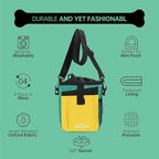 Sharmila Dog Treat Pouch - Large Capacity Storage & Multi-Pocket Design, Waterproof Training Treat Pouch Constructed from High-Density Oxford Fabric for Pet Training, Dog Walking, Hiking (Yellow)