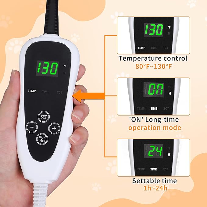 Extra Large Dog Heating Pad 47×30 in Waterproof PVC Large Heating Pad for Dogs，Smart Thermostat Heated Dog House，Reinforced Interface + Wire Rope Whelping Box for Dogs