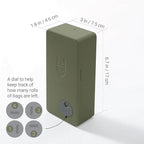 SVD.PET Dog Poop Bag Dispenser, Outdoor or Indoor Pet Waste Bag Dispenser Station, Wall Mount or Hanging with Strap. Easy to Refill Magnetic Cover (Army Green, Dispenser only)