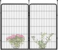 FXW Garden Fence Outdoor for The Yard – 45in(H) x 4.5ft(L) Heavy Duty Metal Animal Barrier for Dog and Rabbit, Decorative Dog Fence, 2 Panels, Black