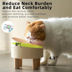 MS!MAKE SURE Cat Bowls, Adjustable Elevated Ceramic Cat Bowls with Anti-Slip Rubber Pad, Splash Guard, Lead & Cadmium Free, Whisker Friendly, for Puppies & Cats - 5.1" Wide, 295ML (10 oz), Pink