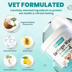 Wider Ear Cleaner Finger Wipes 60 Counts, Dog Ear Cleaner, Grooming Kit Care for Dogs and Cats,Otic Cleaning Pads, Remove Wax, Dirt & Stop Smelly, Itchy, Non-Irritating, Unscented