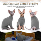ROZKITCH Clothes for Cats, Breathable Jumpers for Sphynx Only, Soft Coat with Four Legs, Warm Sweater T-Shirt Pajamas Jumpsuit Vest Cornish Rex, Devon Rex, Peterbald Grey 2XL