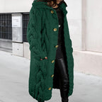 LOAIHA Women Chunky Cable Knit Long Sleeve Cardigan Fall Winter Trendy Oversized Button Down Sweaters Outerwear with Pocket
