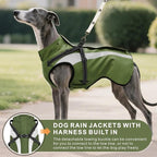 Mosucoirl Dog Raincoat Waterproof Raincoats for Dog Reflective Dogs Rain Jackets with Hood Hoodie Pet Rain Poncho Coat for Small Medium Large Dogs Puppies S-XXL (Green, M)
