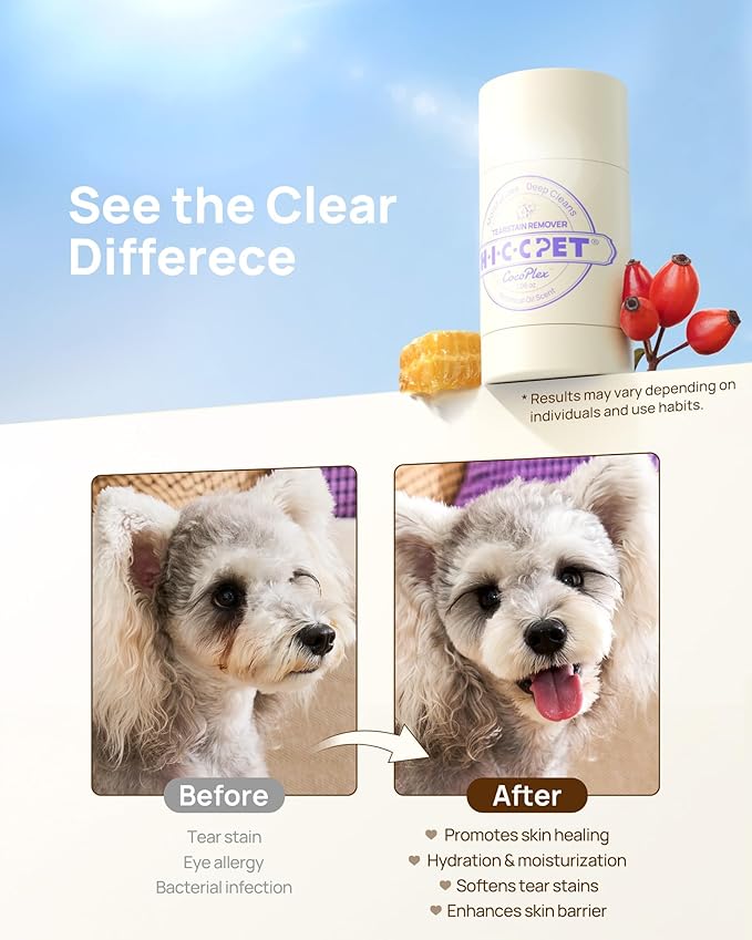 HICC PET Eye Balm for Dogs & Cats, Vet-Recommended Dog Eye Infection Treatment Gently Remove Tear Stain, Debris, Discharge, Crust - Hypoallergenic Pet Eye Cream Cleaner for Wrinkle, Face - 1.06 oz