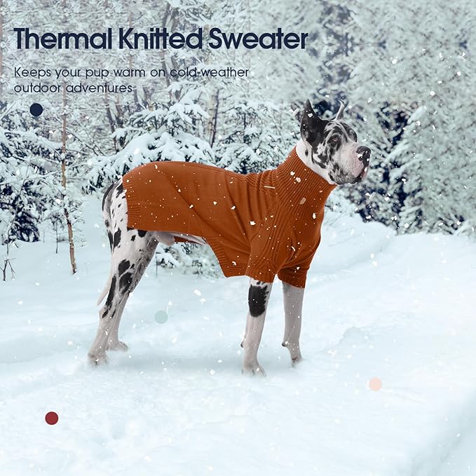 IECOii Dachshund Sweater,Turtleneck Dog Sweater for Small Medium Dogs Girl Boy,Stretchy & Breathable,Warm Knitted Pullover Coat,High Neck Knitwear for Cold Weather Indoor & Outdoor Wear (Caramel, M)