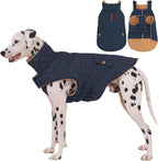 Dog Coat, Warm Windproof Dog Coats for Large Dogs Boy, Waterproof Pet Winter Jacket, Cold Weather Clothes Dogs Snowsuit with Leash Hole, Navy XXX-Large