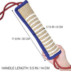 ToLanbbt Dog Tug Toy Bite Jute Pillow Pull Toy with 2 Strong Handles Perfect for Tug of War, Puppy Interactive Play, Tear Resistant Bite Training for Small Medium Large Dogs (Blue-Rhombic)