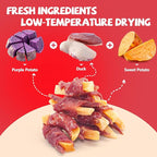 Dog Treats Duck Wrapped Yellow Purple Sweet Potato Chews for Dogs Jerky Dental Care Treats. High Protein Healthy Suitable for Small Medium and Large Dogs for Eating Training Rewards. 14.11 Oz