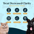 Bundle Eye Supplements for Dogs & Cats | Vision Chews with Omega-3 for All Ages | Includes 60 Chicken Liver Flavored Chews & Pet Eye Drops, 16 mL | Antioxidants & 2% NAC for Cataracts