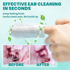 Wider Ear Cleaner Finger Wipes 60 Counts, Dog Ear Cleaner, Grooming Kit Care for Dogs and Cats,Otic Cleaning Pads, Remove Wax, Dirt & Stop Smelly, Itchy, Non-Irritating, Unscented