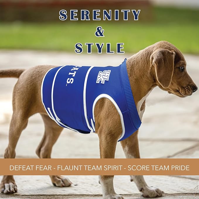 NCAA Kentucky Wildcats Dog Anxiety Shirt Calming Soothing Vest for Dogs Cats with Anxiety, Fears, Fireworks, Loud Noises, Dark, Lonely Keeps Dogs Calm & Feeling Safe, Relaxing Jacket, X-Small