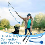 Flirt Pole for Dogs Interactive Dog Pole Toy for Large Medium Small Dogs, Sports Dog Teaser Pole for Tug of War, Flirt Pole with Lure Ball (Extended Pole + Tensile Rope)