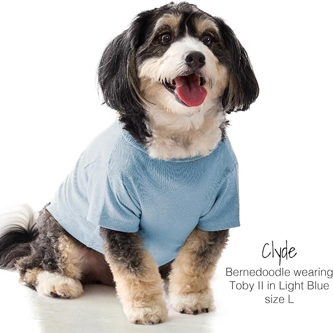 Toby II - The Perfect Tee, 3 Pack Short Sleeve Pet T-Shirt 100% Organic Cotton Tees Clothes for Small, Medium, Large Dogs, Navy Camo, Small