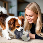 Squeaky Dog Toy Cute Chew Toys with Crinkle Paper Durable Hours of Fun for Small Puppy Middle and Large Dogs Stuffed Toys Rhinoceros