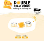 Ultra Chewy Mini Double Treat Bones: Long-Lasting Dog Treats Made in USA, Highly Digestible, Ideal for Aggressive Chewers 9oz (Peanut Butter and Chicken Flavor, 2 Packs)