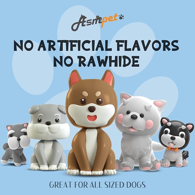 ASMPET Dog Cod Skin Treats, Chicken Wrapped Cod Skin Knotted Bones, Rawhide Free Dog Treats Chews Bones, Extra Large