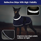 Dog Winter Coat Warm Padded Puppy Jacket Windproof Water Resistant Clothes for Small Medium Large Pets Christmas Sweater Outfit Vest(DarkBlue, XS)