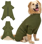 OneTigris Dog Pajamas - Breathable Modal Stretch Dog Clothes, Four-Legged Cold Weather Clothes, Anti-Shedding Suit Onesie with Back Locking Zipper and Adjustable Chest Drawcord
