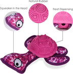 Dog Chew Toys,Puppy Teeth Chew Toys Durable Rubber Material Turtle Shape Dog Toys with 2 Tennis Ball (Red)