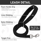 GAMUDA Small Dog Harness Collar and Leash Set, Step in No Chock No Pull Linen Fabric Soft Mesh Dog Vest Harnesses Reflective for Dogs Puppy Cats Kitten Rabbit (Black, M)