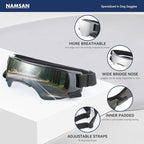 Namsan Dog Goggles Small Breeds, UV Protection Dog Glasses for Small Dogs, Puppy Sunglases Windproof Dustproof Driving Eye Protection, Adjustable, Cute Silver