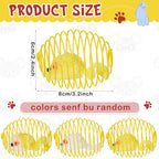 Jecery 5 Pcs Halloween Cat Spring Balls Toys Stretchable Rolling Balls Colorful Playful Coils Interactive Spring Action Toy Caged Rats for Kitten Cat Pet Supplies(Yellow Mouse,Yellow,5 Pcs)