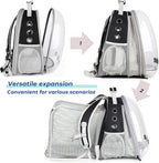 Lollimeow Cat Carrier Backpack, Bubble Dual Expandable Backpack Carrier, Pets and Small Dogs,Airline-Approved, Designed for Travel, Hiking, Walking & Outdoor Use (Dual Expandable-Black)