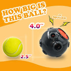 Squeaker Dog Toy Ball, 2-Layer Durable Chew Ball with Natural Rubber Shell & Hard ABS Core, Non-Bouncing for Fetch, Training and Aggressive Chewers, Unique Frog Croak Sound - 4 Inch