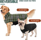 Kuoser Warm Dog Coat, Waterproof Dog Coats for X-Small Dogs, Adjustable Durable Doggie Winter Jacket Reversible Cozy Puppy Cold Weather Apparel from Small to Large Breed, Green XS