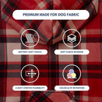 Spark Paws Dog Hoodie – Premium Dog Sweater for Small, Medium, and Large Dogs | Warm Outfits for French Bulldogs, Pitbull, Puppy, Winter Jacket Alternative - Red Plaid, L