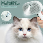 3 In 1 Self Cleaning Steamy Pet Brush, Pets Spray Hair Removal Comb - Anti-Static, Dog Grooming Tool with Steam & Self-Cleaning, Skin-Friendly Design + Bathing Solution