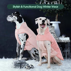 Kuoser Reversible Dog Coat – Warm Fleece & Quilted Waterproof Dog Jacket, Double-Sided Cold Weather Dogs Winter Coat with Harness Hole, Windproof Pet Snow Vest for Small Medium Large Dogs, Pink L