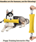 Clysrou Dog Tug Toy Tough Jute Bite Pillow Lasting Training Equipment Puppy to Large Dogs Interactive