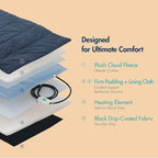 Dog Heating Pad (48"x28") - Waterproof Electric Heated Mat & Pet Bed for Indoor and Outdoor Use, Chew Resistant Cord, Machine Washable Cover with Wheat Pattern Quilting, for Cats and Pets