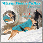 EMUST Dog Coat Winter, Waterproof Pet Snow Jacket for Winter, Adjustable Small/Medium/Large Dog Coat, Turquoise, L