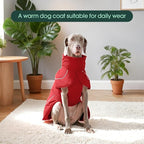 Kuoser Dog Jacket, Dog Coats for Large Dogs, Winter Waterproof Big Doggie Vest, Reflective Dogs Cold Weather Coat, Windproof Turtleneck Pet Puffer Jacket Snowsuit Clothes with Harness Hole