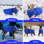 Doglay 2 in 1 Dog Coat with Harness Built-in, Waterproof Dog Winter Jacket with Pocket & Poop Bags, Reflective Adjustable Pet Winter Coat for Small, Medium, Large Dogs