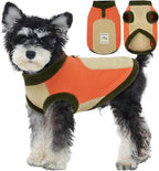 Warm Dog Fleece Sweater, Warm & Soft Vest for Walking,Running,Camping,Hunting,Stretchy & Lightweight, Cold Weather Coats with Leash Ring,Machine Washable,Orange,Size L